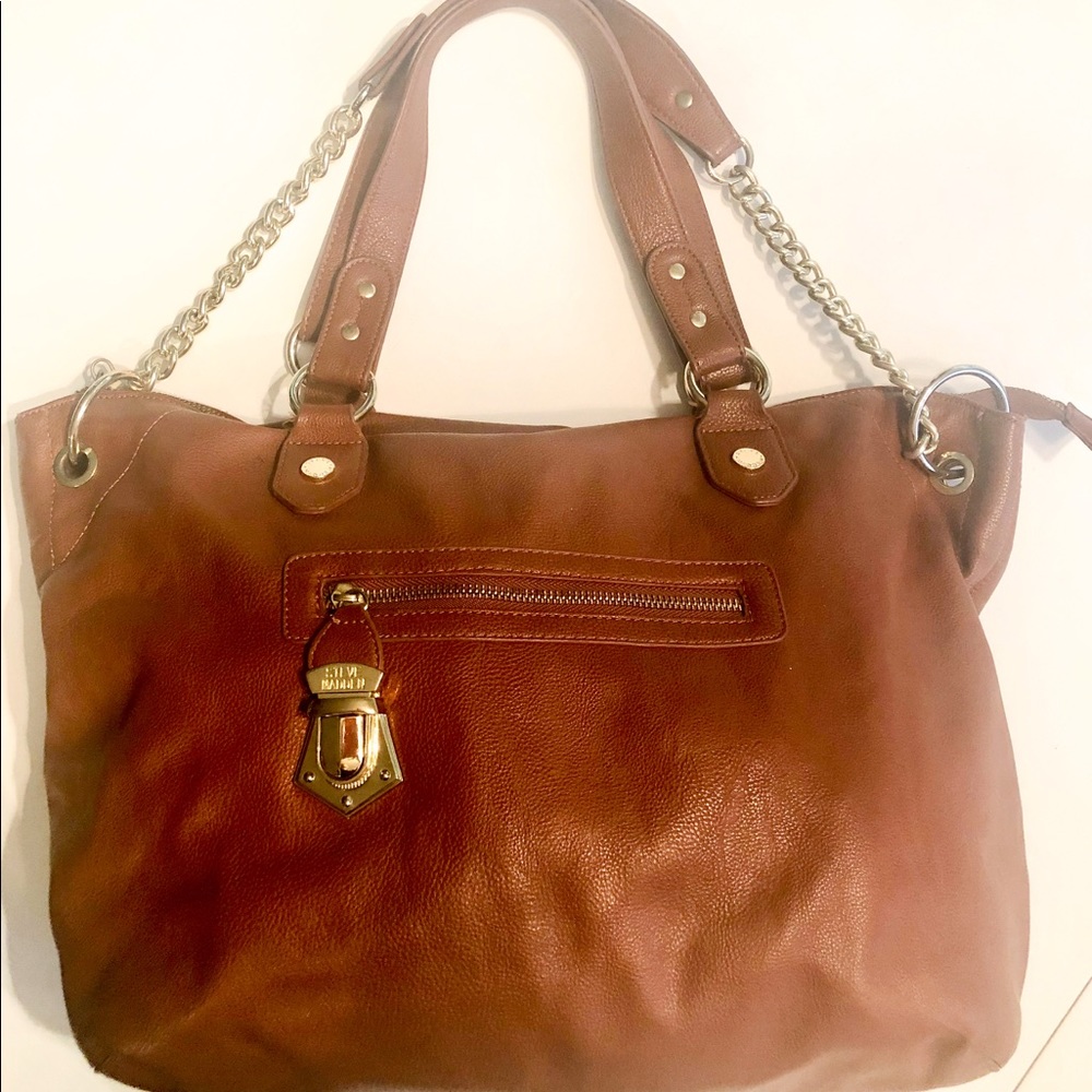 Steve Madden Brown Handbag with Gold Chain